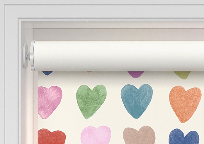 Wee Blue Bell Love Hearts, Multi - Twist&Fit Roller Blind - Image 9